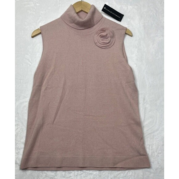 Dana Buchman 100% Cashmere Sleeveless Turtleneck Sweater Blush Size XL NWT - Picture 1 of 7